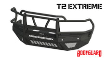Load image into Gallery viewer, T2 Front Bumper Extreme For 2019-2026 Ram 2500/3500 HD Sensor Cutouts Factory Fog Cutouts Standard Skid Plate Without Mesh Grill With Camera Harness Texture Black Powdercoat Bodyguard Bumpers