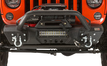 Load image into Gallery viewer, Jeep JK Front Stubby Winch Bumper W/Tube Guard 07-18 Wranger JK Black Texured Powercoated Fishbone Offroad