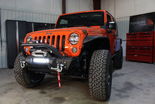 Load image into Gallery viewer, Jeep JK Front Stubby Winch Bumper W/Tube Guard 07-18 Wranger JK Black Texured Powercoated Fishbone Offroad