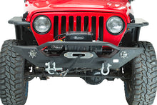 Load image into Gallery viewer, Jeep TJ/YJ Front Bumper W/LED's 87-06 Wrangler TJ/YJ Steel Black Textured Powercoat Fishbone Offroad