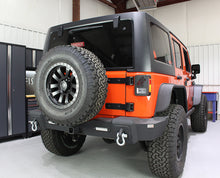 Load image into Gallery viewer, Jeep JK Rear Bumper W/LED's 07-18 Wrangler JK Rubicon and Unlimited Steel Black Textured Powdercoat Fishbone Offroad
