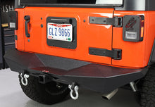 Load image into Gallery viewer, Jeep JK Rear Bumper 07-18 Wrangler JK Rubicon and Unlimited Steel Black Textured Powdercoat Manowar Series Fishbone Offroad