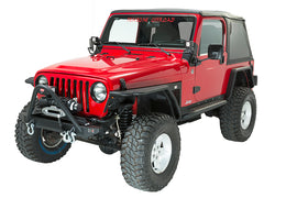 Jeep TJ Front Bumper W/Stinger 97-06 Wrangler TJ Rubicon and Unlimited Steel Black Textured Powdercoat Piranha Series Fishbone Offroad
