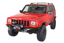 Load image into Gallery viewer, Cherokee XJ Front Winch Bumper W/O Grille Guard Bullhead Steel Black Textured Powdercoat Fishbone Offroad