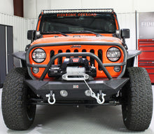 Load image into Gallery viewer, Jeep JK Front Winch Bumper W/Grille Guard 07-18 Wrangler JK Manowar Series Fishbone Offroad