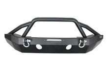 Load image into Gallery viewer, Jeep JK Front Winch Bumper 07-18 Wrangler JK Full Width Black Powdercoat Fishbone Offroad