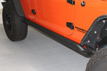 Load image into Gallery viewer, Jeep JK Rock Slider 07-18 Wrangler JK 4 Door Rubicon Steel Black Textured Powdercoat Fishbone Offroad