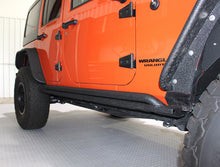 Load image into Gallery viewer, Jeep JK Rock Slider 07-18 Wrangler JK 4 Door Rubicon Steel Black Textured Powdercoat Fishbone Offroad