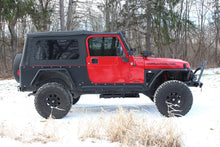Load image into Gallery viewer, Jeep TJ Tube Fender Set Of 4 Front and Rear 97-06 Wrangler TJ Steel Black Textured Powdercoat Fishbone Offroad