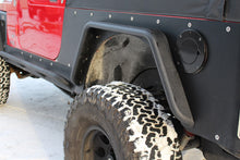 Load image into Gallery viewer, Jeep TJ Tube Fenders Rear 3 Inch Flare 97-06 Wrangler TJ Steel Black Textured Powdercoat Fishbone Offroad