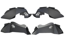 Load image into Gallery viewer, Jeep JK Logo Aluminum Inner Fenders 07-18 Wrangler JK Black Powdercoat Fishbone Offroad
