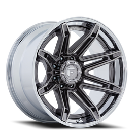Aluminum Wheels 22X12 Brawl FC401AP 6 On 135 Platinum Silver Chrome Lip 87.1 Bore -44 Offset Fuel Off Road Wheels
