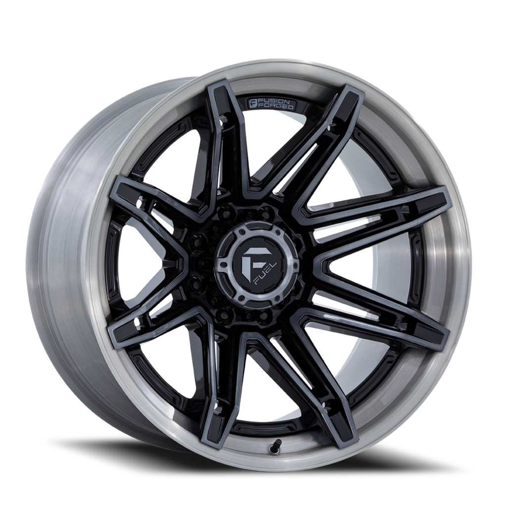 Aluminum Wheels 20X10 Brawl FC401BT 8 On 165.1 Gloss Black Brushed Dark Tint 125.1 Bore -18 Offset Fuel Off Road Wheels