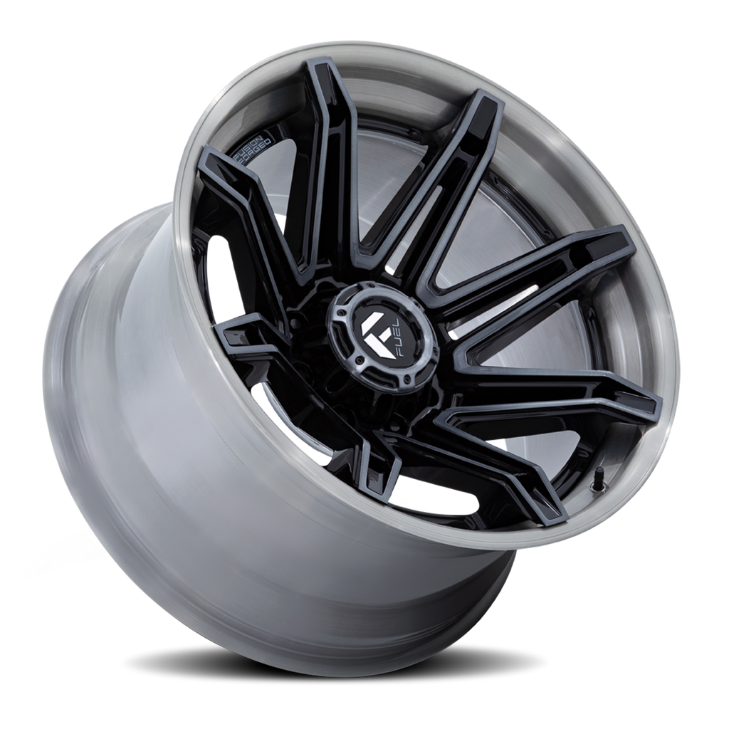 Aluminum Wheels 22X10 Brawl FC401BT 6 On 139.7 Gloss Black Brushed Dark Tint 106.1 Bore -18 Offset Fuel Off Road Wheels