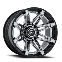 Load image into Gallery viewer, Aluminum Wheels 22X10 Brawl FC401PB 8 On 180 Chrome/Gloss Black Lip 124.2 Bore -18 Offset Fuel Off Road Wheels
