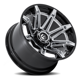 Aluminum Wheels 22X12 Brawl FC401PB 8 On 165.1 Chrome/Gloss Black Lip 125.1 Bore -44 Offset Fuel Off Road Wheels