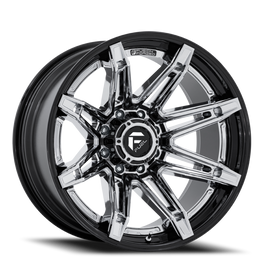 Aluminum Wheels 24X12 Brawl FC401PB 8 On 180 Chrome/Gloss Black Lip 124.2 Bore -44 Offset Fuel Off Road Wheels