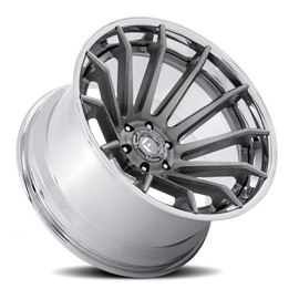 Aluminum Wheels 22X12 Burn FC403AP 6 On 139.7 Platinum Silver Chrome Lip 106.1 Bore -44 Offset Fuel Off Road Wheels