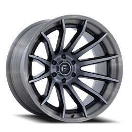 Aluminum Wheels 22X12 Burn FC403BT 6 On 139.7 Gloss Black Brushed Dark Tint 106.1 Bore -44 Offset Fuel Off Road Wheels