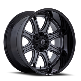 Aluminum Wheels 20X9 Darkstar FC853AB 8 On 170 Matte Gunmetal Gray/Black Lip 125.1 Bore 1 Offset Fuel Off Road Wheels