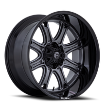 Load image into Gallery viewer, Aluminum Wheels 20X9 Darkstar FC853AB 8 On 180 Matte Gunmetal Gray/Black Lip 124.2 Bore 1 Offset Fuel Off Road Wheels