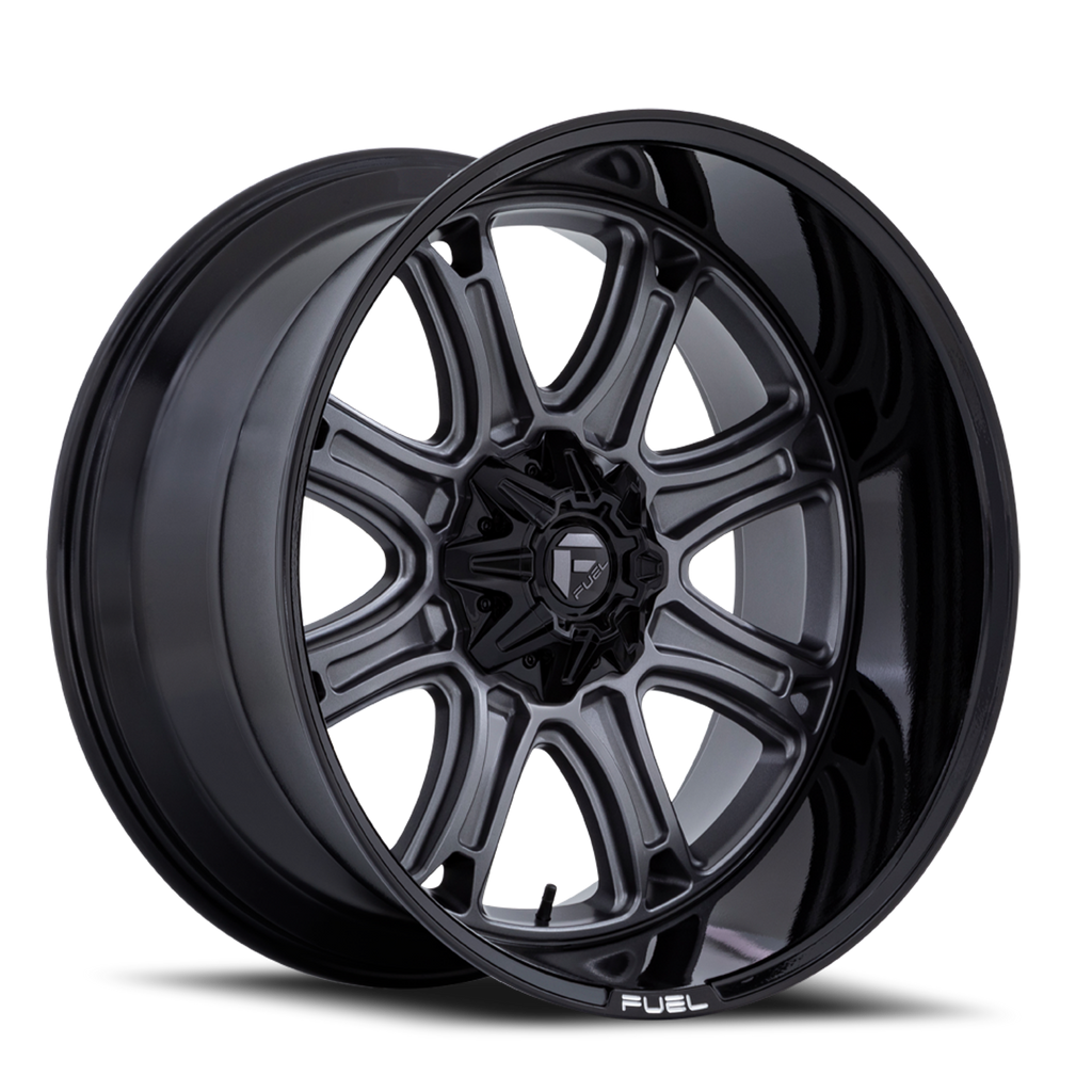 Aluminum Wheels 22X10 Darkstar FC853AB 5 On 139.7/5 On 135 Matte Gunmetal Gray/Black Lip 87.1 Bore -18 Offset Fuel Off Road Wheels