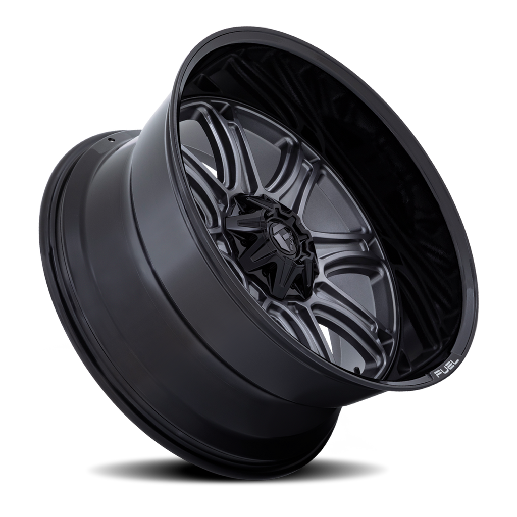 Aluminum Wheels 24X12 Darkstar FC853AB 5 On 127/5 On 139.7 Matte Gunmetal Gray/Black Lip 87.1 Bore -44 Offset Fuel Off Road Wheels