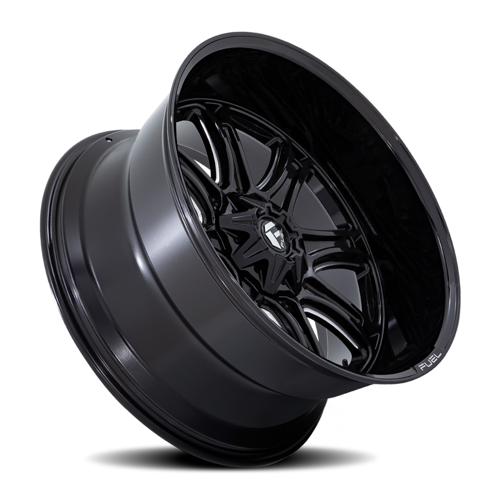 Aluminum Wheels 24X12 Darkstar FC853BE 5 On 139.7/5 On 135 Gloss Black/Milled 87.1 Bore -44 Offset Fuel Off Road Wheels