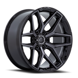 Aluminum Wheels 18X9 Flux 6 FC854BT 6 On 135 Gloss Black Brushed Gray Tint 87.1 Bore 20 Offset Fuel Off Road Wheels