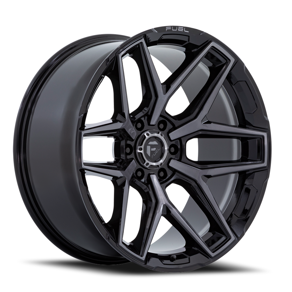 Aluminum Wheels 18X9 Flux 6 FC854BT 6 On 120 Gloss Black Brushed Gray Tint 66.9 Bore 20 Offset Fuel Off Road Wheels