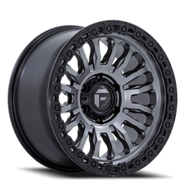 Aluminum Wheels 17X9 Rincon SBL FC857AB 6 On 139.7 Matte Gunmetal Gray Matte Black Lip 106.1 Bore 1 Offset Fuel Off Road Wheels