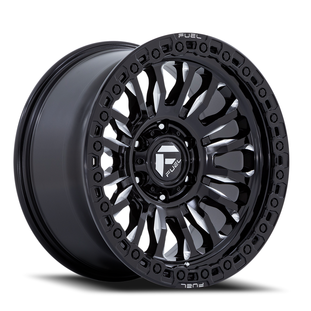 Aluminum Wheels 17X9 Rincon SBL FC857BE 6 On 139.7 Gloss Black Milled 106.1 Bore -12 Offset Fuel Off Road Wheels
