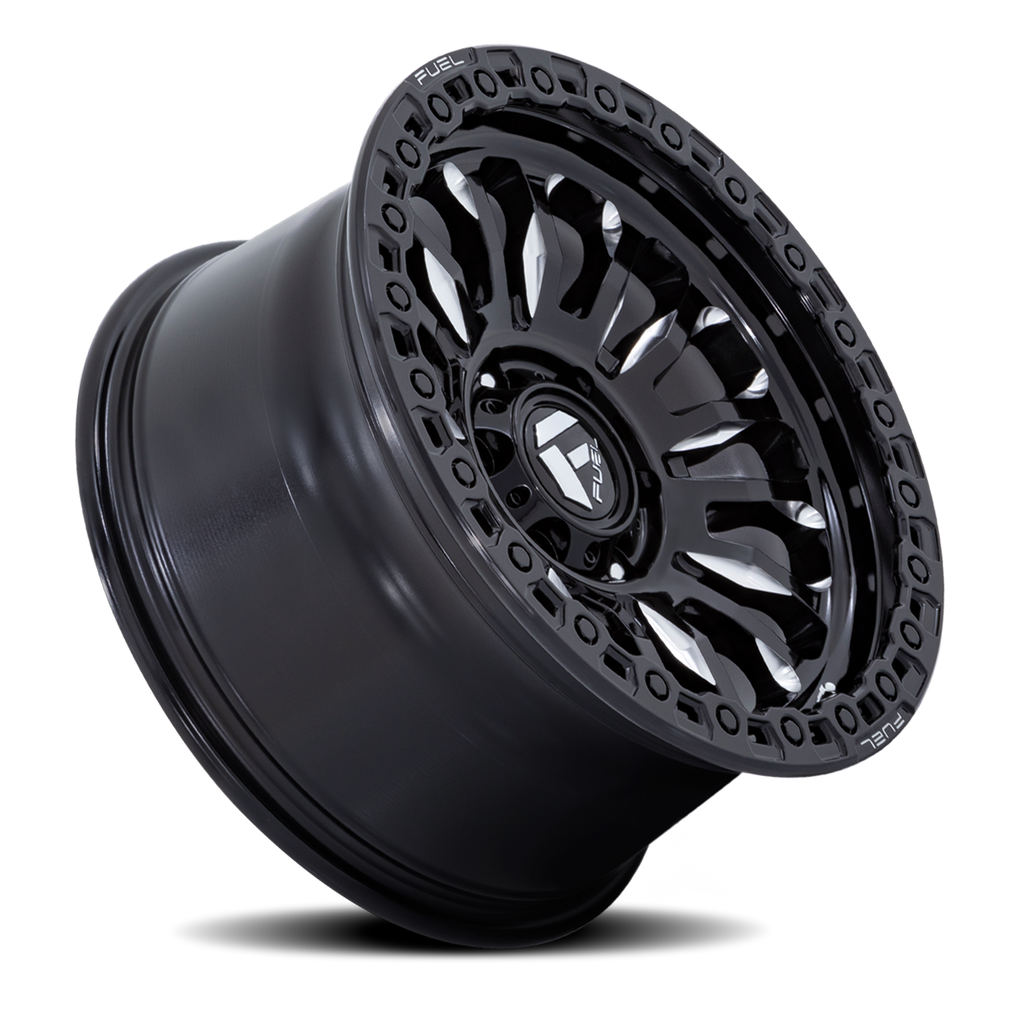 Aluminum Wheels 18X9 Rincon SBL FC857BE 5 On 127 Gloss Black Milled 71.5 Bore -12 Offset Fuel Off Road Wheels