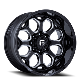 Aluminum Wheels 22X10 Scepter FC862 BE 5 On 127 Gloss Black Milled 71.5 Bore -18 Offset Fuel Off Road Wheels