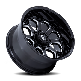 Aluminum Wheels 22X10 Scepter FC862 BE 6 On 135 Gloss Black Milled 87.1 Bore -18 Offset Fuel Off Road Wheels