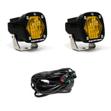 Baja Designs 387815 S1 Black LED Light Pod Pair (Wide Cornering; Baja Amber)