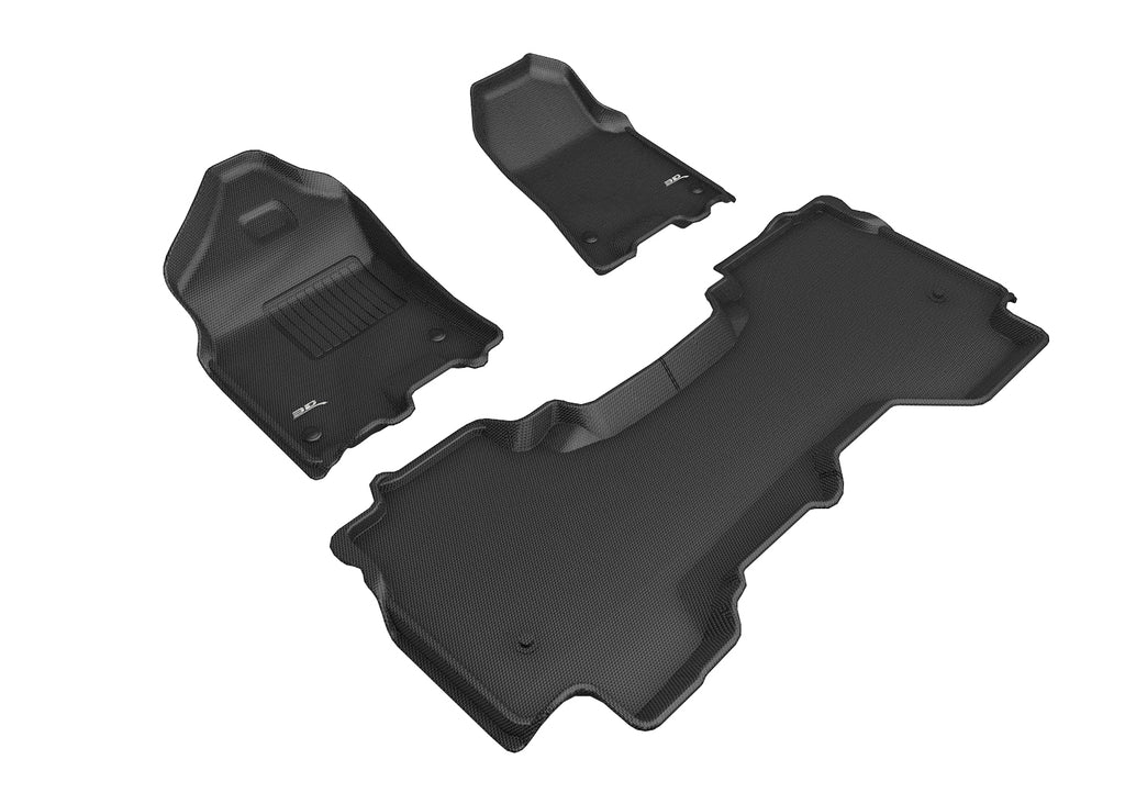 3D MATS L1DG03101509 3D KAGU FLOOR MAT 2 ROW SET BLACK
