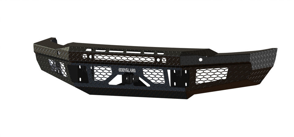 FT Front Bumper Base For 2024-2026 Silverado 2500/3500 HD Sensor Cutouts Fog Cutouts Receiver Gloss Black Powdercoat Bodyguard Bumpers