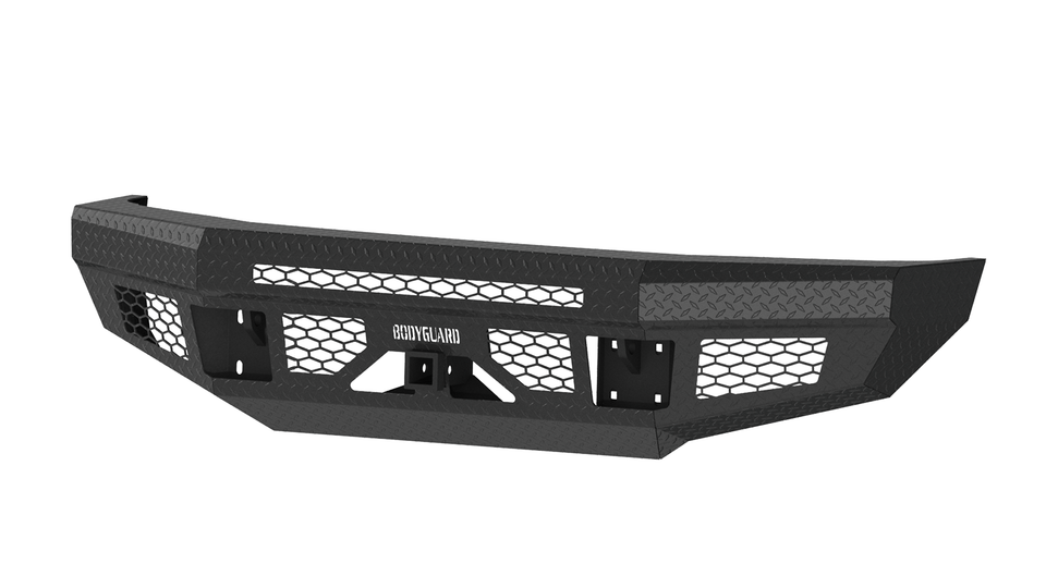 FT Front Bumper Base For 2017-2022 Ford F250/350 Superduty No Sensor Fog Cutouts Receiver Gloss Black Powdercoat Bodyguard Bumpers