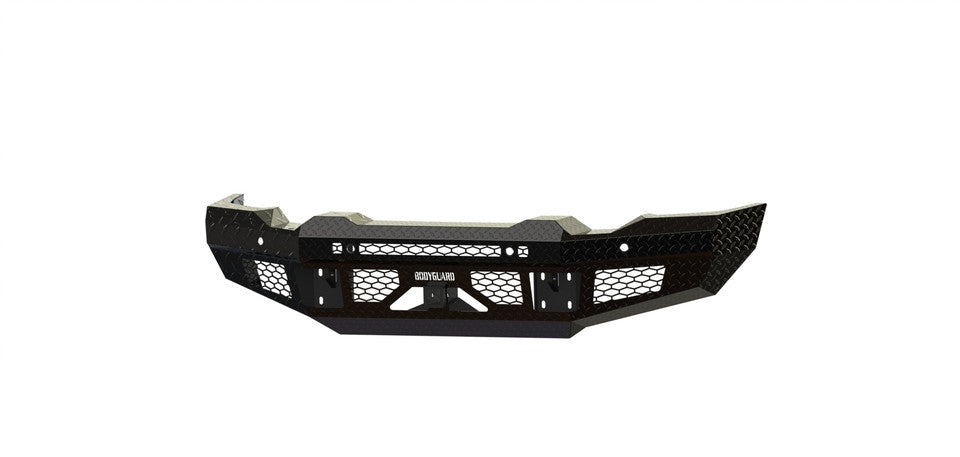 FT Front Bumper Base For 2020-2023 Sierra 2500/3500 HD Sensor Cutouts Fog Cutouts Receiver Gloss Black Powdercoat Bodyguard Bumpers