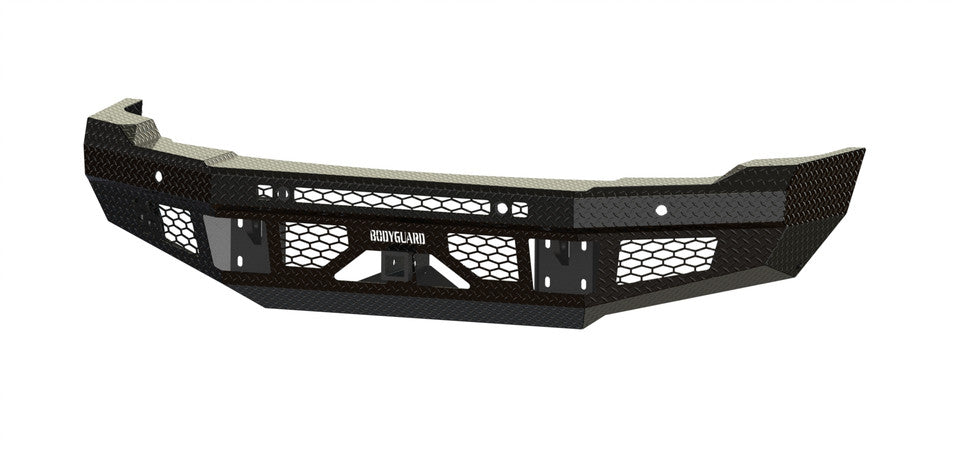 FT Front Bumper Base For 2024-2026 Sierra 2500/3500 HD Sensor Cutouts Fog Cutouts Receiver Gloss Black Powdercoat Bodyguard Bumpers