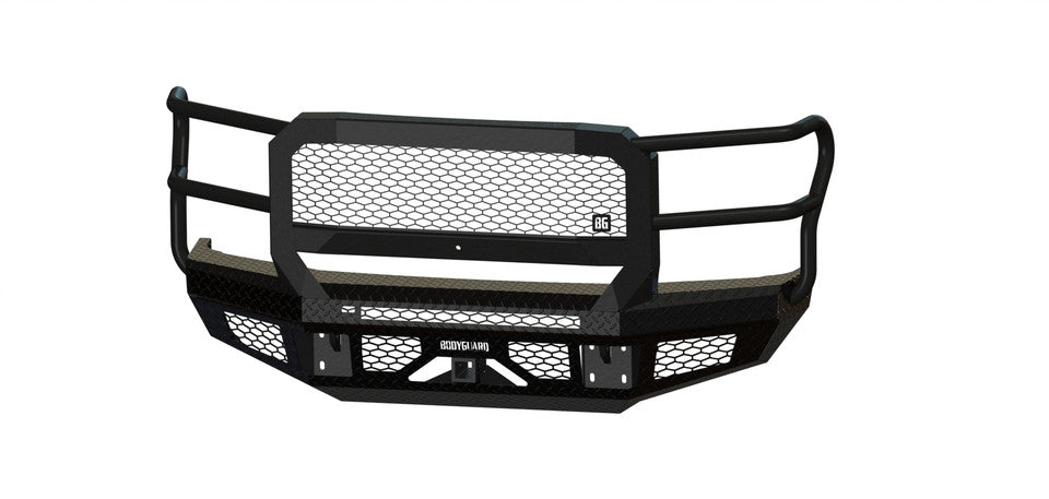 FT Front Bumper Extreme For 2017-2022 Ford F250/350 Superduty No Sensor Fog Cutouts Receiver With Mesh Grill With Camera Harness Gloss Black Powdercoat Bodyguard Bumpers