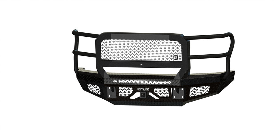 FT Front Bumper Extreme For 2017-2022 Ford F550 Superduty No Sensor Fog Cutouts Receiver With Mesh Grill With Camera Harness Texture Black Powdercoat Fits 450/550 Fenders Bodyguard Bumpers