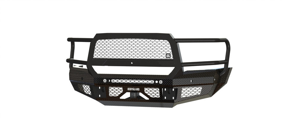 FT Front Bumper Extreme For 2019-2026 Ram 4500/5500 HD Sensor Cutouts Fog Cutouts Receiver With Mesh Grill With Camera Harness Texture Black Powdercoat Fits 4500/5500 Fender Flare Only Bodyguard Bumpers