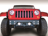 Fab Fours JK07-B1855-1 FMJ Stubby Winch Front Bumper; 2 Stage Black Powder Coated;