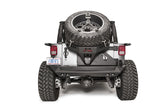 Fab Fours JK2070-B Spare Tire Carrier; Uncoated/Paintable; Slant Back Tire Carrier; [AWSL];