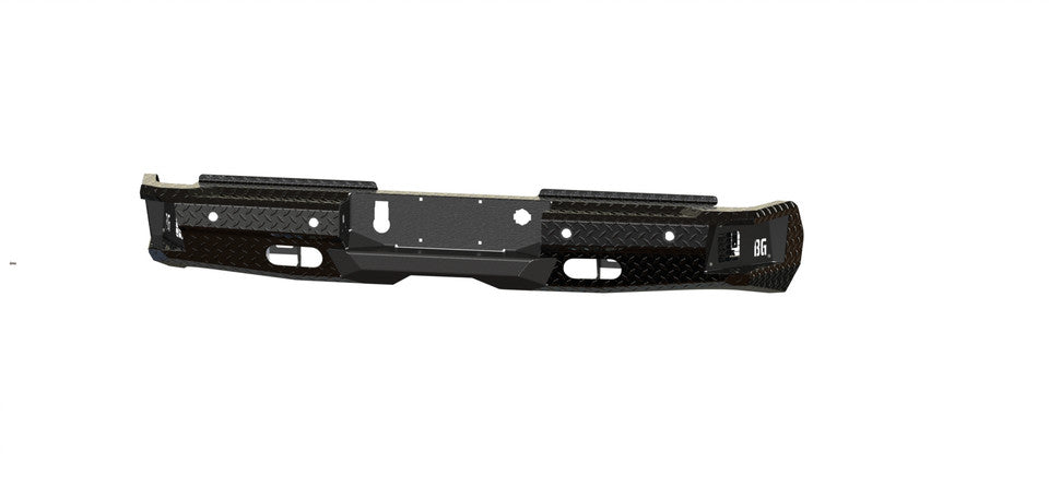 FT Rear Bumper For 2020-2026 Silverado/Sierra 2500/3500 HD Sensor Cutouts Gloss Black Powdercoat Bodyguard Bumpers