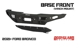 Freedom Front Bumper Base For 2021-2025 Ford Bronco Raptor Only Winch Mount Sensor Cutouts Bare Metal Bodyguard Bumpers