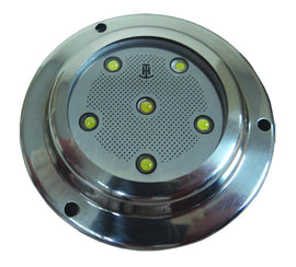 T-H MARINE LED-39061-DP ROUND U/W BLUE LED W/ SS BEZEL