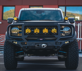 Freedom Front Bumper Extreme For 2021-2025 Ford Bronco Raptor Only Winch Mount Sensor Cutouts With Camera Harness Texture Black Powdercoat Bodyguard Bumpers